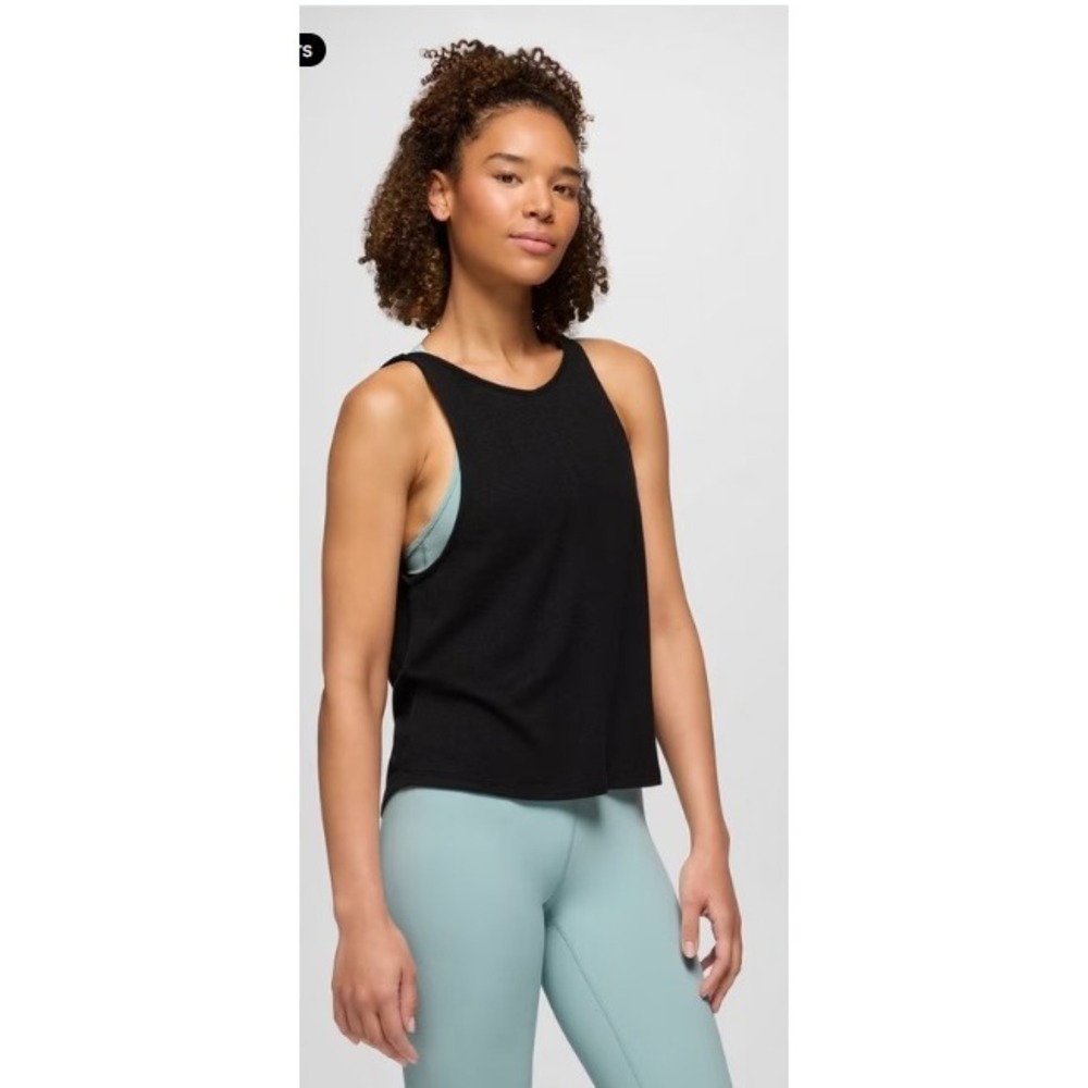 Prana New Moon Tank Top Womens XS Black Relaxed Fit Hemp Blend Sleeveless - Picture 5 of 10